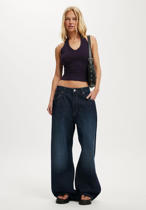 Cotton On - All day v neck halter - velvet currant