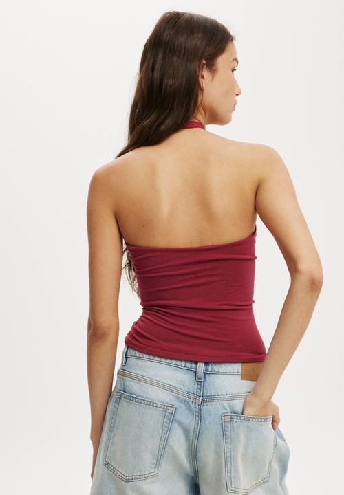 Cotton On - All day v neck halter - cranberry cider