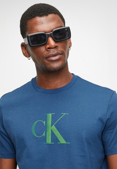 Calvin Klein - Ss Center Monogram Eu Classic Tee - Blue Jean