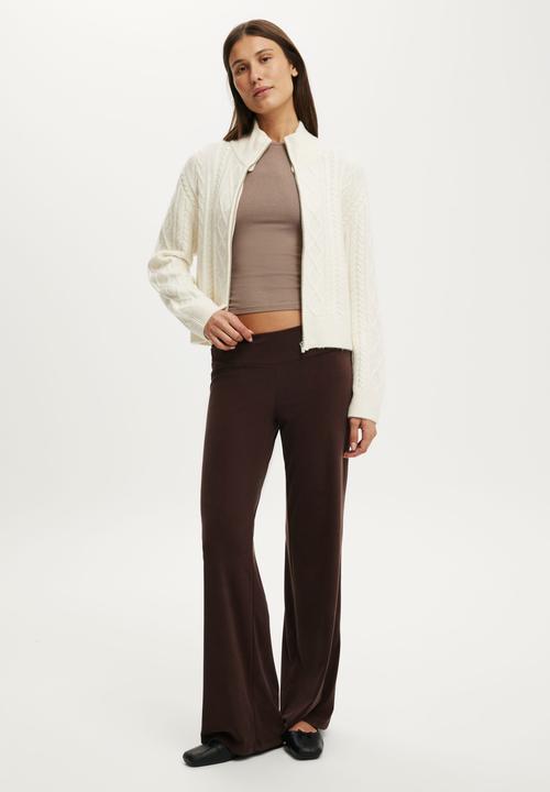 Cotton On - Cable knit bomber - porcelain cable