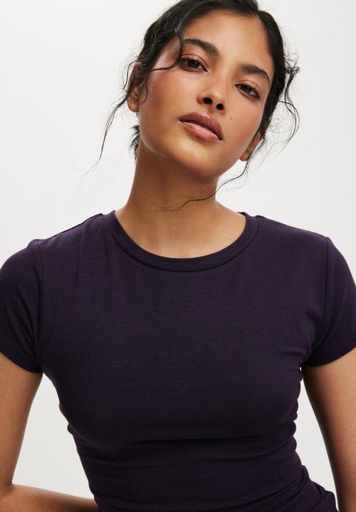 Cotton On - All day crew tee - velvet currant