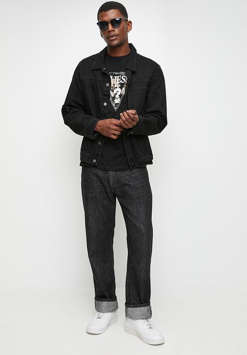 GUESS - Ss Cn Guess Triangle Tee - Jet Black A996
