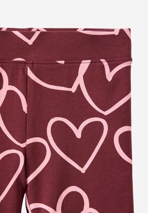 Cotton On - Hailey Bike Short - Bordeaux/Marshmallow Heart