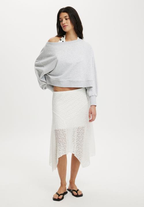 Cotton On - Off shoulder sweatshirt - soft grey marle