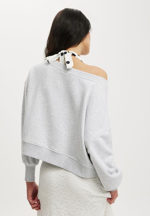 Cotton On - Off shoulder sweatshirt - soft grey marle