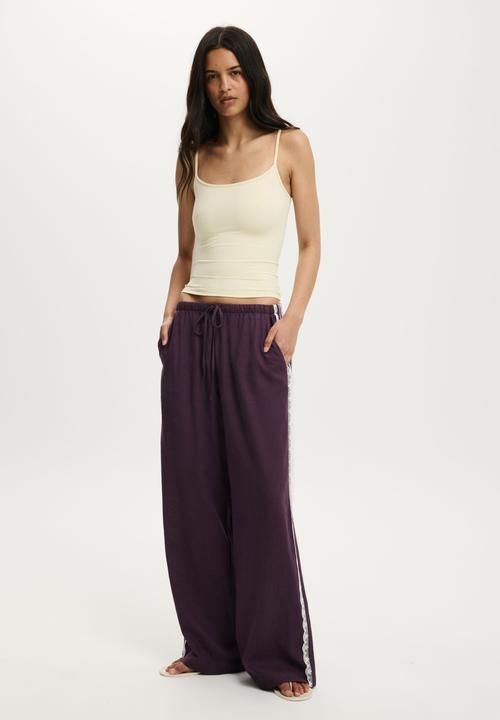 Cotton On - Haven wide leg pant - velvet current lace