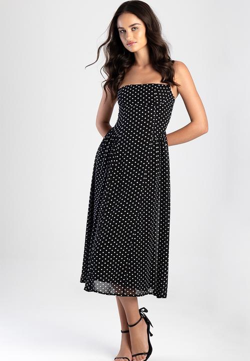 SISSY BOY - One Of A Kind Midi Dress With An Underbust Cutline And Gauging - Black