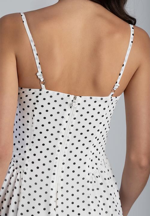 SISSY BOY - One Of A Kind Midi Dress With An Underbust Cutline And Gauging - Off White
