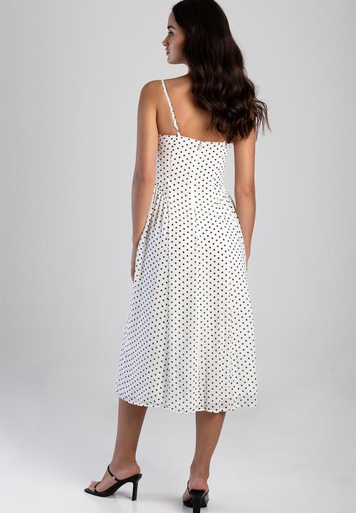 SISSY BOY - One Of A Kind Midi Dress With An Underbust Cutline And Gauging - Off White