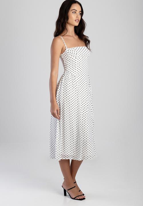 SISSY BOY - One Of A Kind Midi Dress With An Underbust Cutline And Gauging - Off White