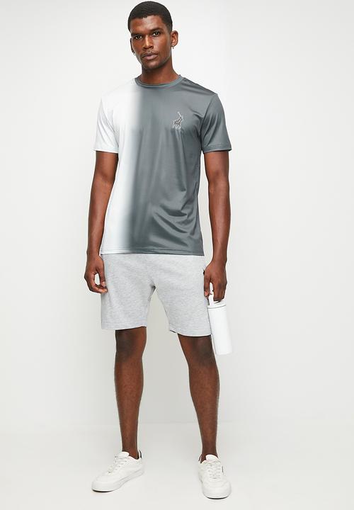 POLO - OMPHILE  SPORT SPRAY PAINT TECH TEE - BLACK & WHITE