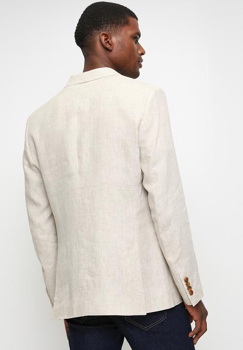POLO - WAYNE  CUSTOM FIT LINEN BLAZER - STONE