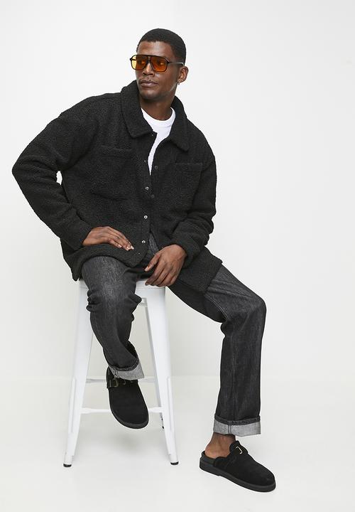 Brave Soul - Borg Long Sleeved Shirt  - Black