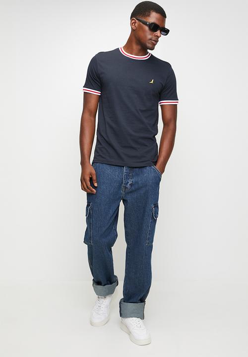 Brave Soul - Enbry Ringer Crew Neck Tshirt  - Navy