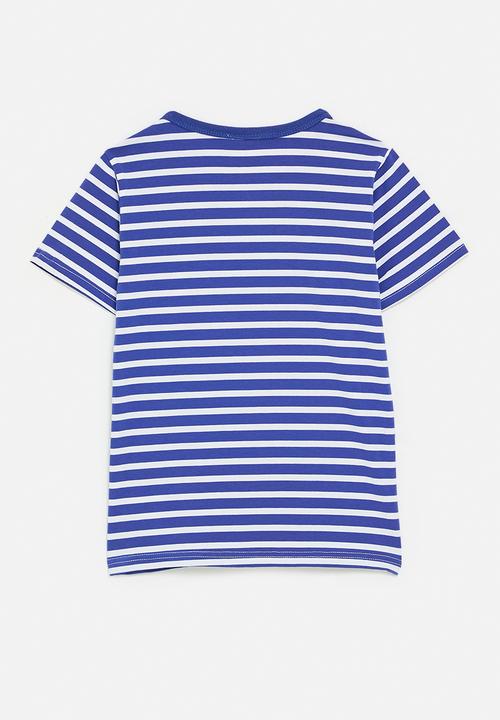 Pop Candy - Stripe tee - blue/white