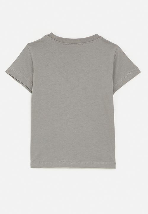 Pop Candy - Construction vehicle placement print tee - grey