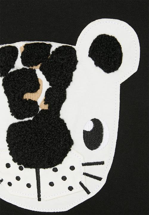 Pop Candy - Cheetah face patch graphic with chenille embroidery - black