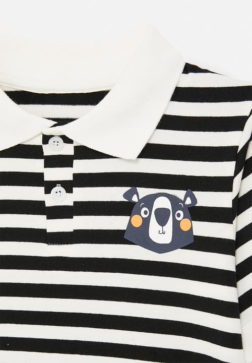 Pop Candy - Stripe golfer - black/white