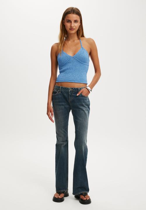 Cotton On - Sparkle knit halter - blue sparkle
