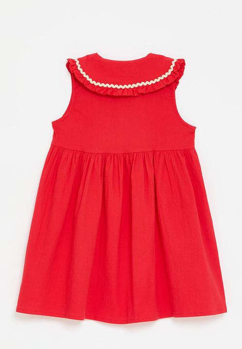 Pop Candy - Peter  pan collar dress - red