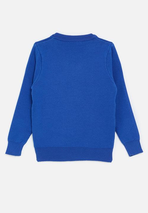 Pop Candy - Seagull captain graphic knit sweater - cobalt blue