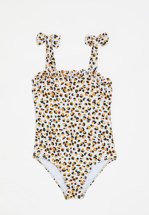 Pop Candy - Animal print one piece swimsuit - off white/multi