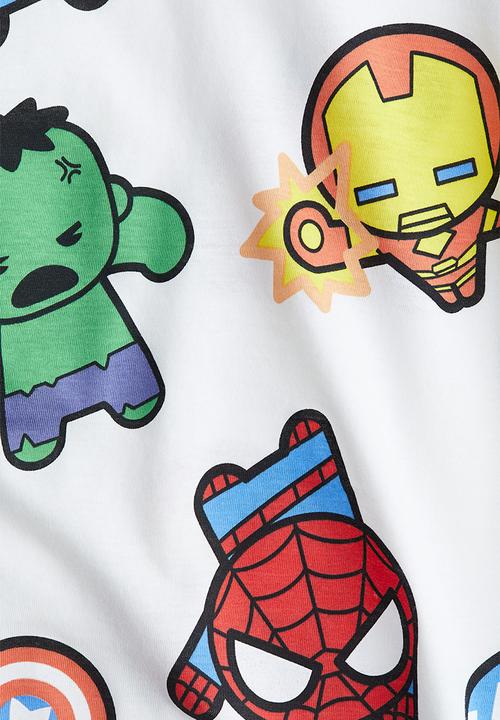 H&M - Oversized printed T-shirt - white/marvel comics