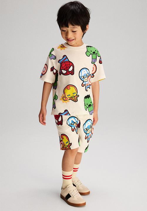 H&M - Oversized printed T-shirt - white/marvel comics