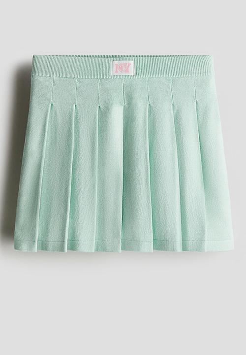 H&M - Pleated fine-knit skirt - mint green
