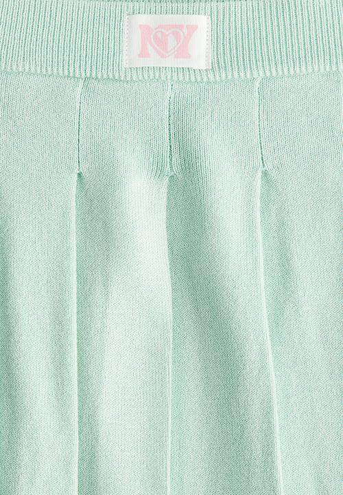 H&M - Pleated fine-knit skirt - mint green