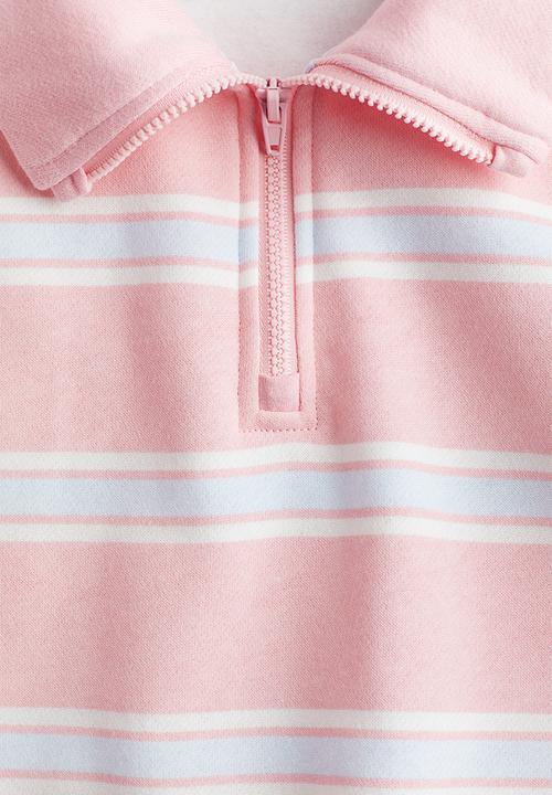 H&M - Zip-top sweatshirt - light pink striped