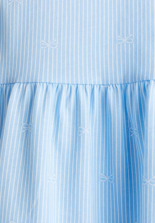 H&M - Patterned cotton dress - light blue/bows
