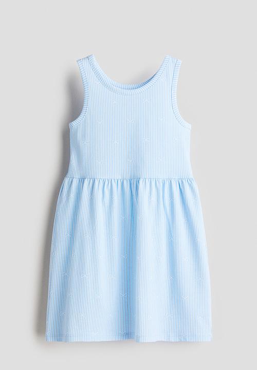 H&M - Patterned cotton dress - light blue/bows