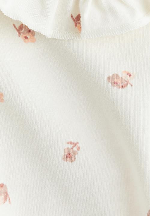 H&M - 2-Piece cotton jersey set - white floral 