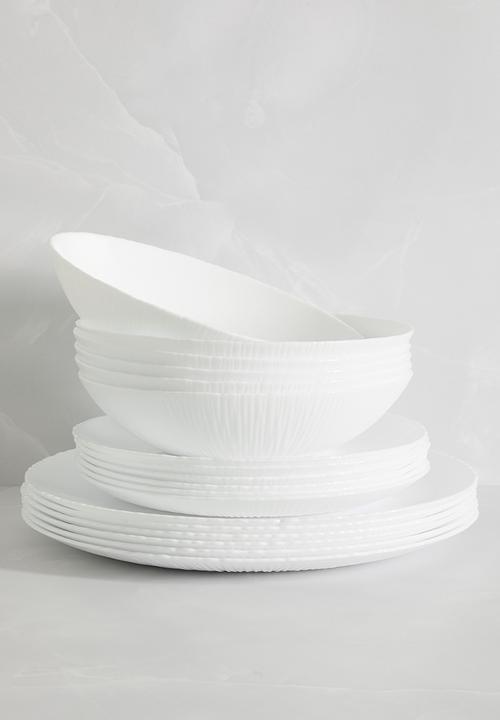 Luigi Bormioli - Bormioli Rocco Coconut Tavola 18pc Dinner Set - white