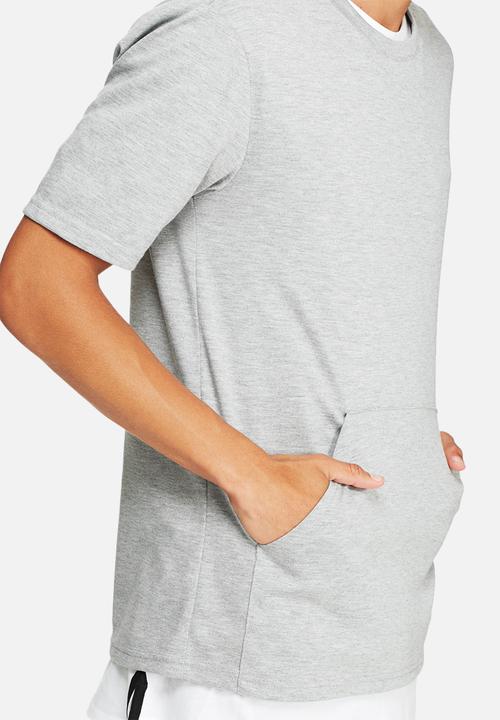 basicthread - Kangaroo pocket boxy tee - grey