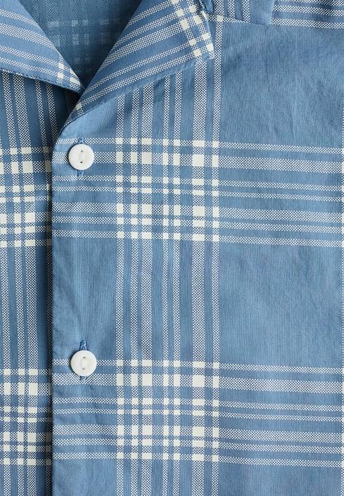 H&M - Printed resort shirt - light blue checked
