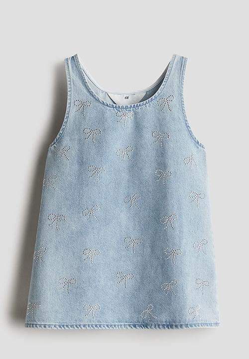 H&M - Embellished denim dress - light denim blue bows