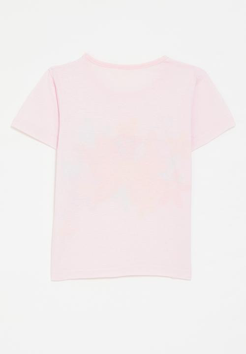 Pop Candy - Ladybug and flowers graphic tee - light pink