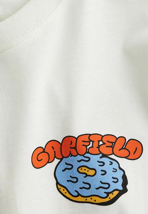 H&M - Print-motif cotton T-shirt - white garfield