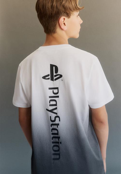 H&M - Print-motif cotton T-shirt - white playstation