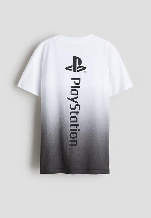 H&M - Print-motif cotton T-shirt - white playstation