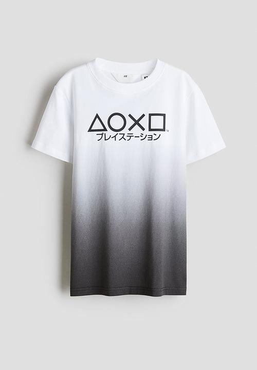 H&M - Print-motif cotton T-shirt - white playstation