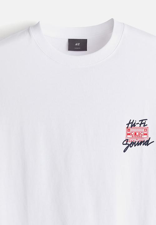 H&M - Loose fit printed t-shirt - white hi-fi