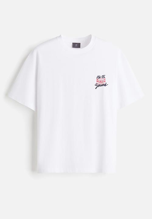 H&M - Loose fit printed t-shirt - white hi-fi