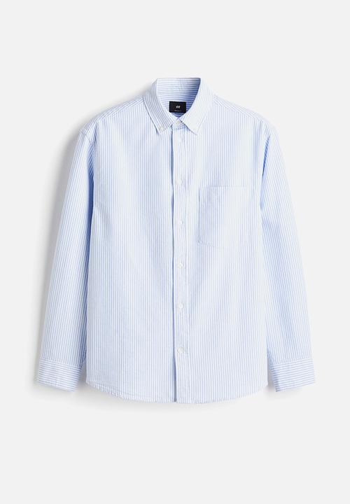 H&M - Regular fit oxford shirt - light blue striped