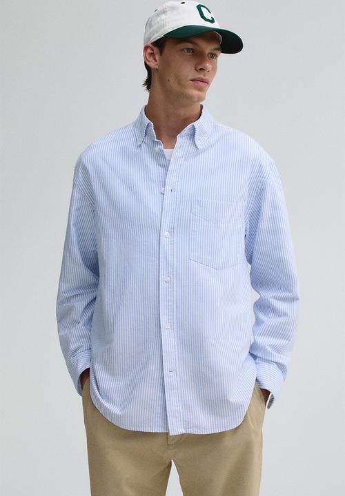 神*谷様 SOUTHWICK OXFORD BD SHIRT サイズ16 アメリ Regular fit oxford shirt - light blue/striped - 1257417011