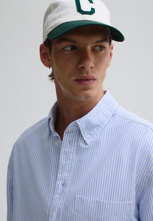 H&M - Regular fit oxford shirt - light blue striped