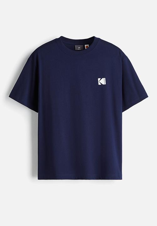 H&M - Loose fit printed t-shirt - blue kodak