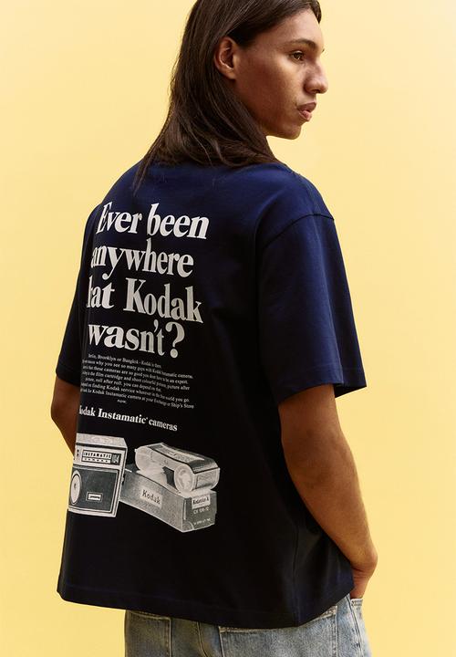 H&M - Loose fit printed t-shirt - blue kodak